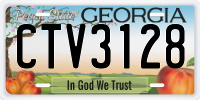 GA license plate CTV3128