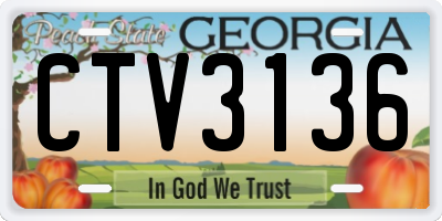 GA license plate CTV3136