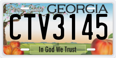 GA license plate CTV3145