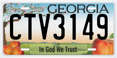 GA license plate CTV3149