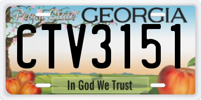 GA license plate CTV3151