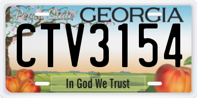 GA license plate CTV3154