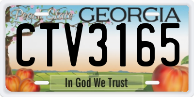 GA license plate CTV3165