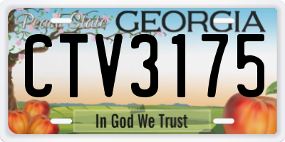 GA license plate CTV3175
