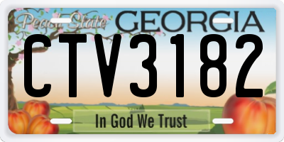GA license plate CTV3182