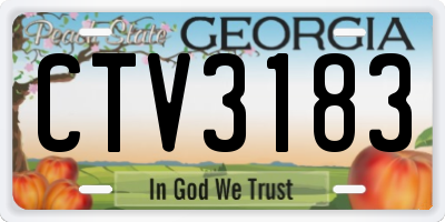 GA license plate CTV3183