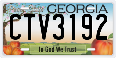 GA license plate CTV3192