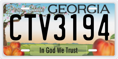 GA license plate CTV3194