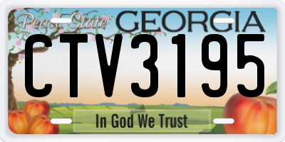 GA license plate CTV3195