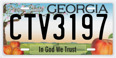GA license plate CTV3197