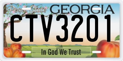 GA license plate CTV3201