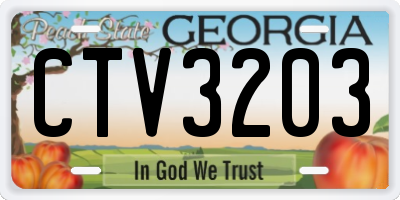 GA license plate CTV3203