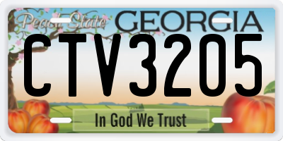 GA license plate CTV3205