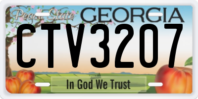 GA license plate CTV3207