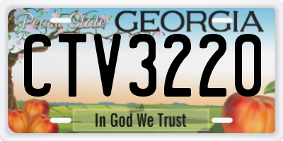 GA license plate CTV3220
