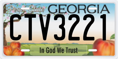 GA license plate CTV3221