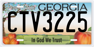 GA license plate CTV3225