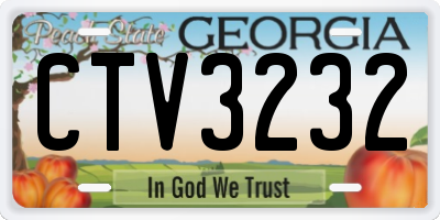 GA license plate CTV3232