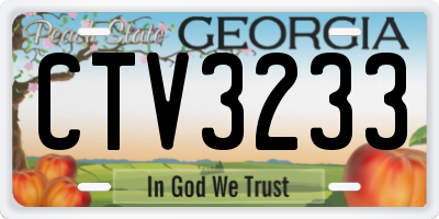 GA license plate CTV3233