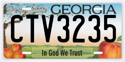 GA license plate CTV3235