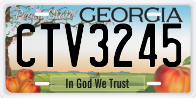 GA license plate CTV3245