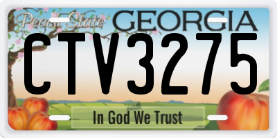 GA license plate CTV3275