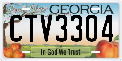 GA license plate CTV3304