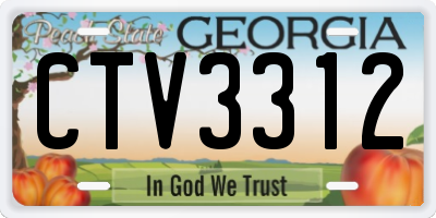 GA license plate CTV3312