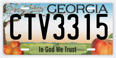 GA license plate CTV3315
