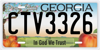 GA license plate CTV3326