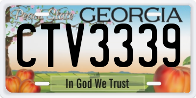 GA license plate CTV3339