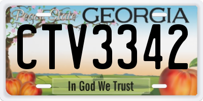 GA license plate CTV3342