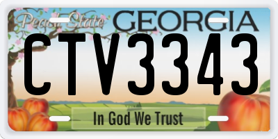 GA license plate CTV3343