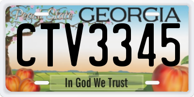 GA license plate CTV3345