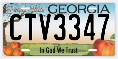 GA license plate CTV3347