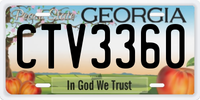 GA license plate CTV3360