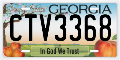 GA license plate CTV3368