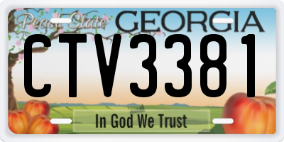 GA license plate CTV3381