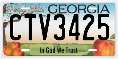 GA license plate CTV3425