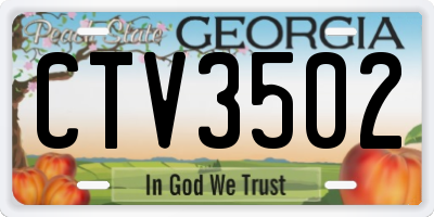 GA license plate CTV3502