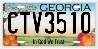 GA license plate CTV3510