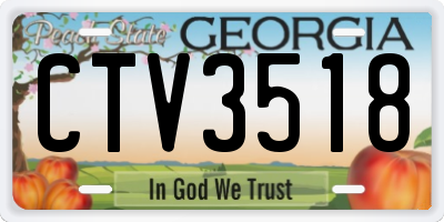 GA license plate CTV3518