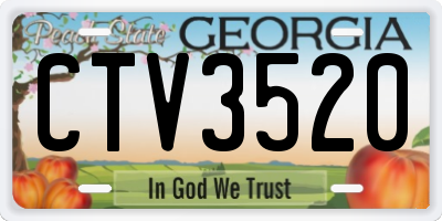 GA license plate CTV3520