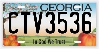 GA license plate CTV3536
