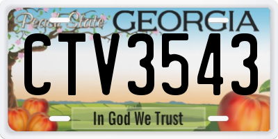 GA license plate CTV3543