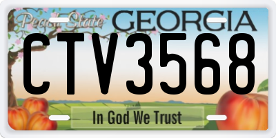 GA license plate CTV3568