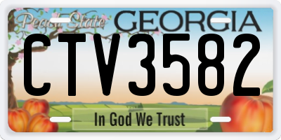 GA license plate CTV3582