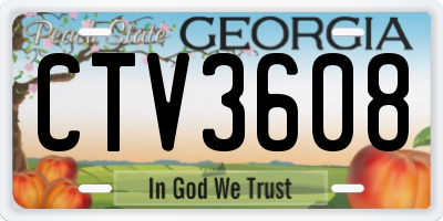 GA license plate CTV3608