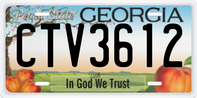 GA license plate CTV3612