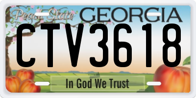 GA license plate CTV3618